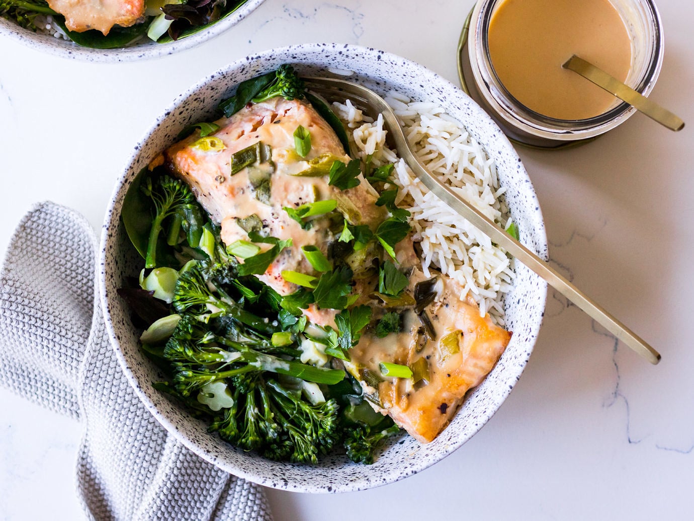 Tahini Miso Salmon Wide