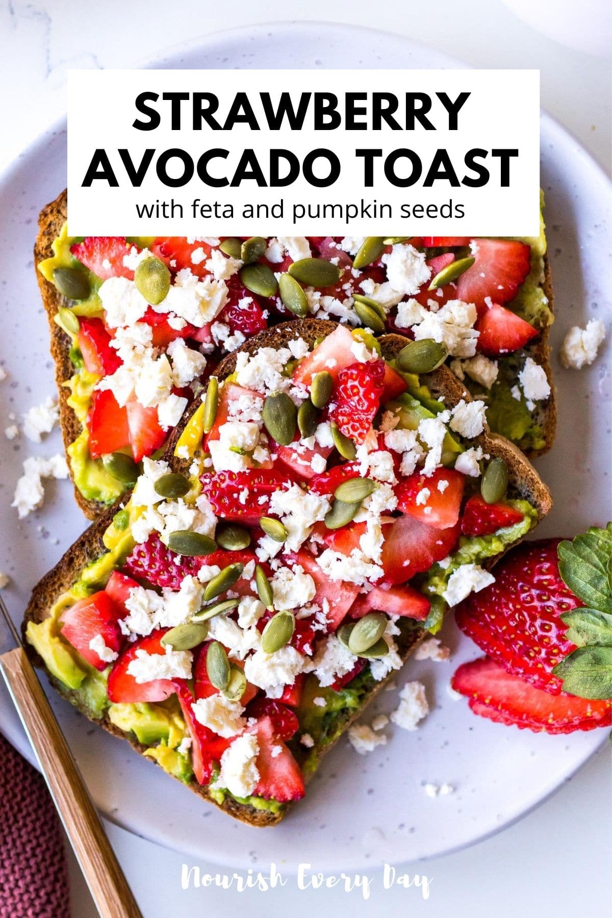 Strawberry Avocado Toast Recipe Pin