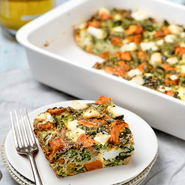 Sweet potato, broccoli and feta frittata