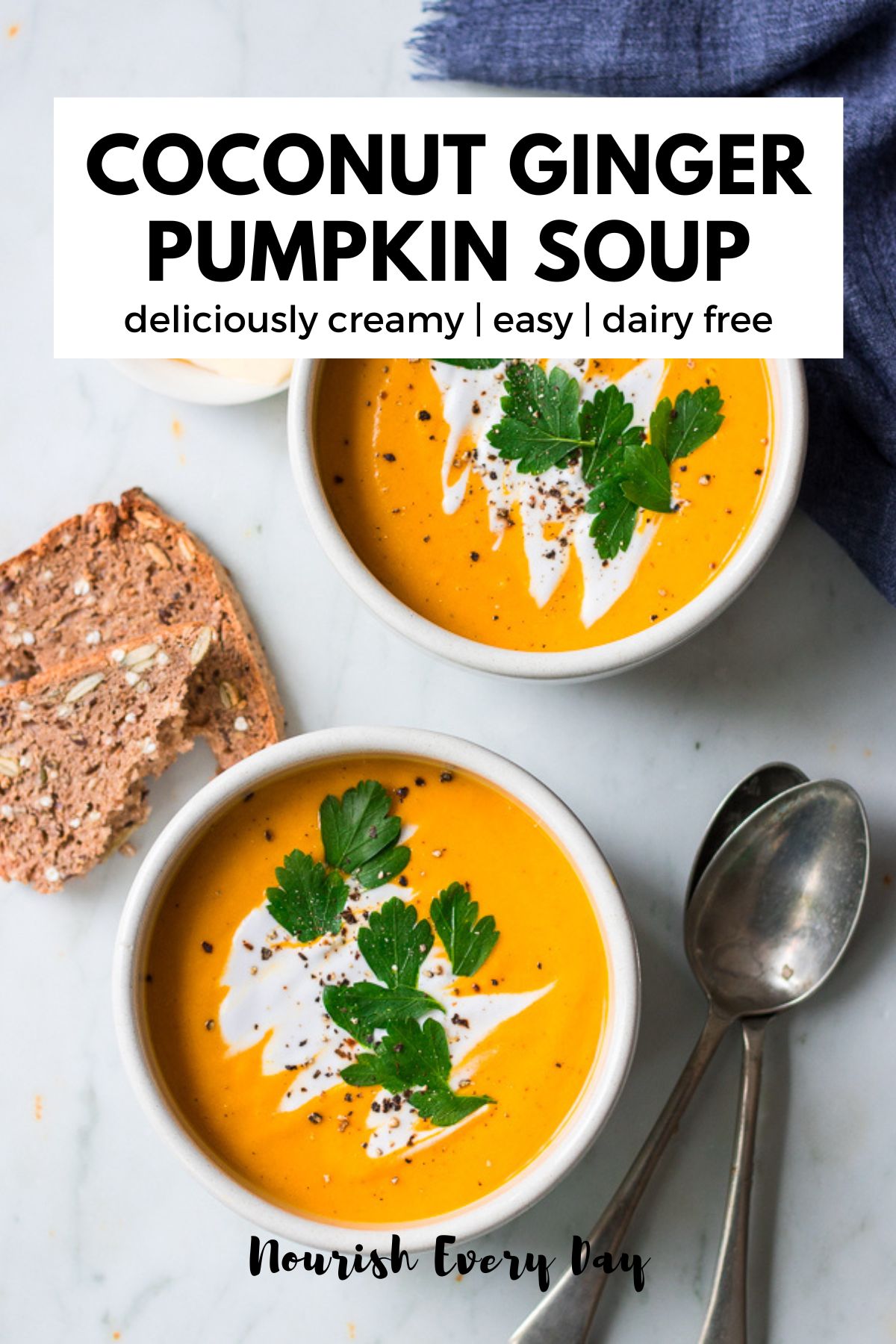 Creamy Coconut Ginger Pumpkin Soup Recipe Pin