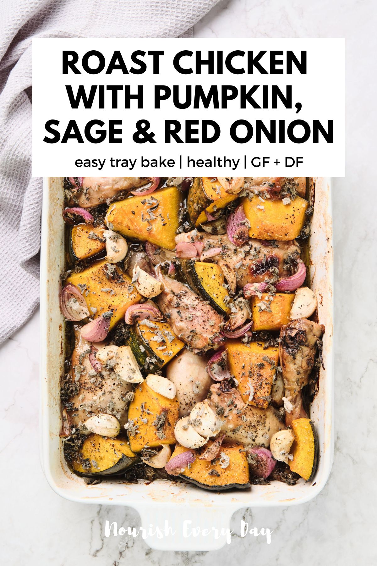 Roast Chicken with Pumpkin and Sage Recipe Image Pin
