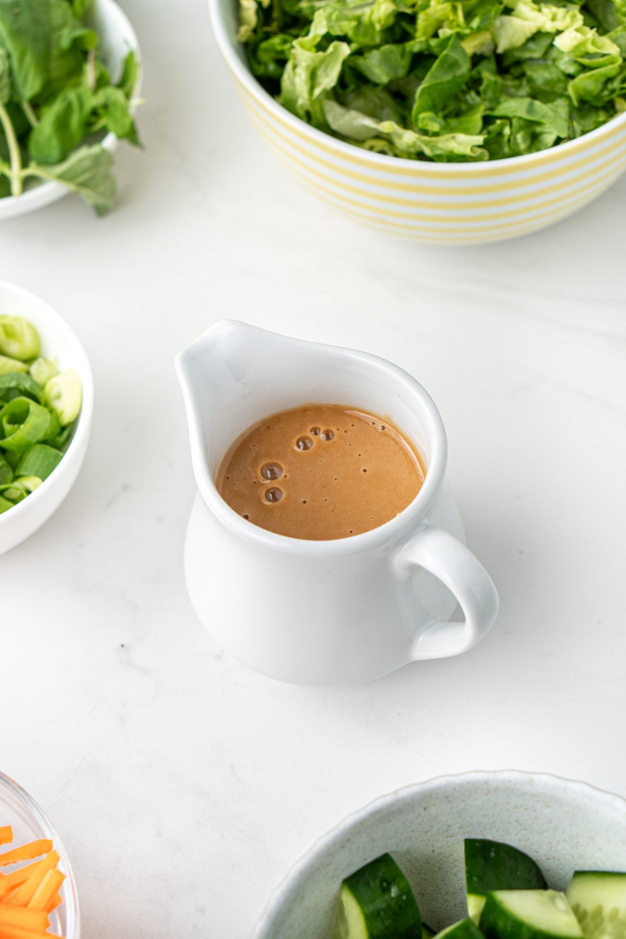 Creamy healthy peanut butter sauce for vermicelli noodle bowls | Nourish Every Day