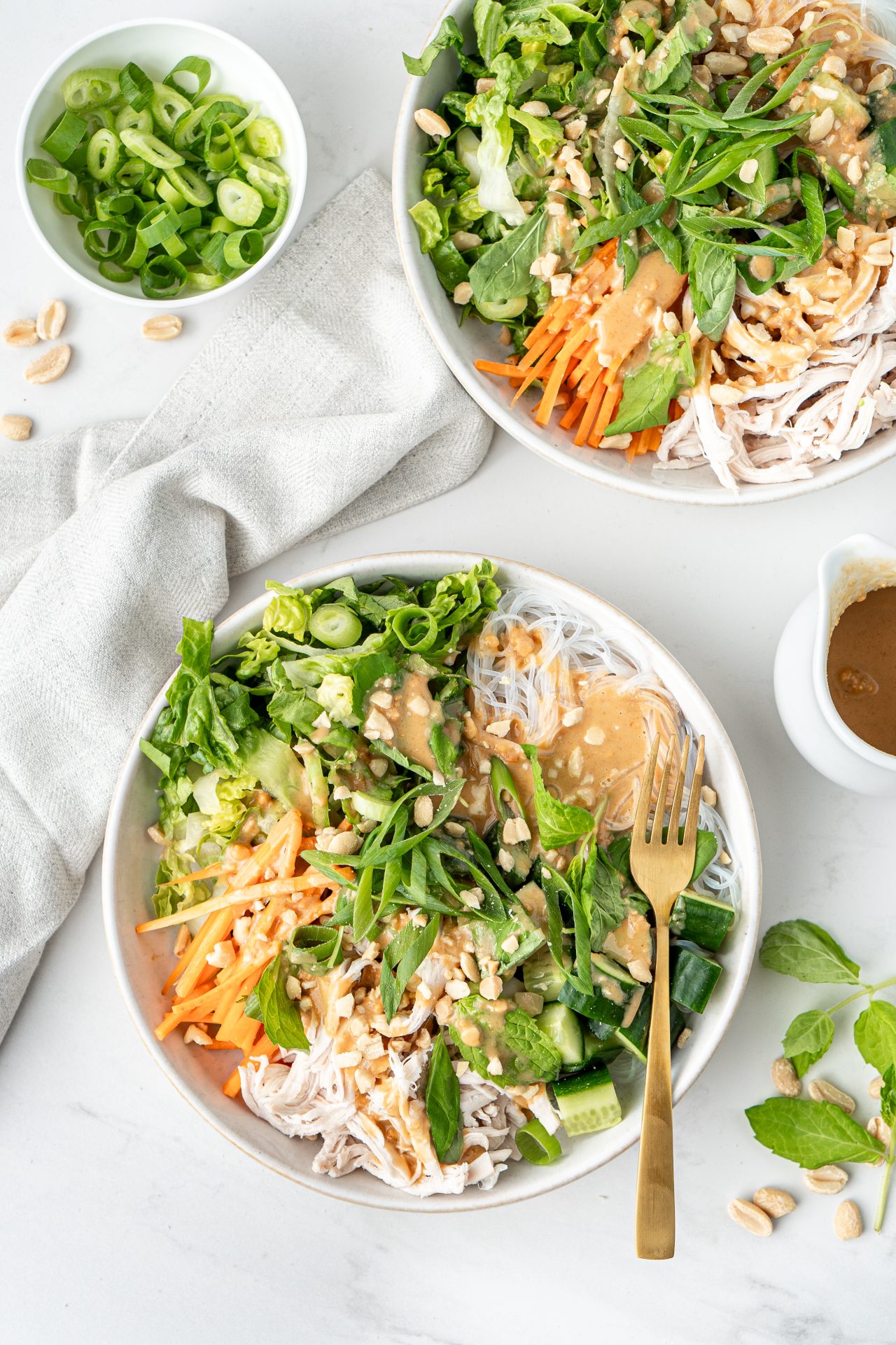 Healthy Vermicelli Noodle Bowls with Peanut Butter Sauce | Nourish Every Day