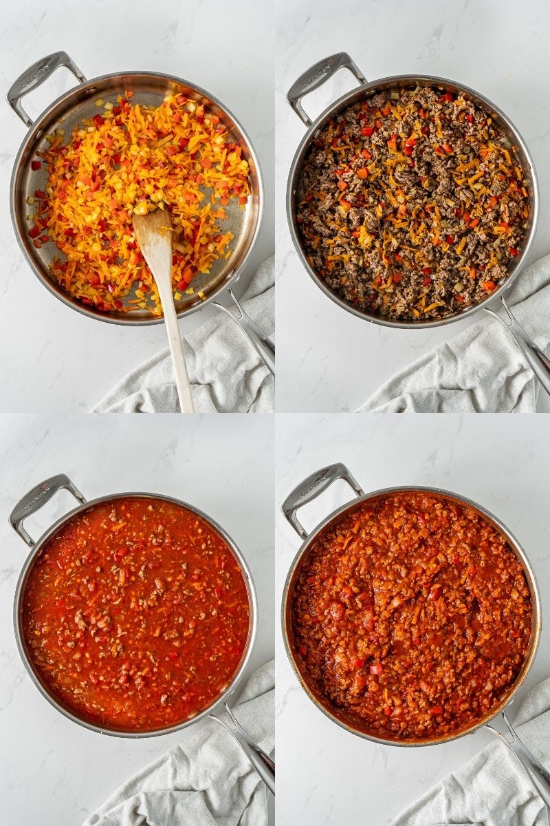 Steps to cooking lean beef bolognese sauce.